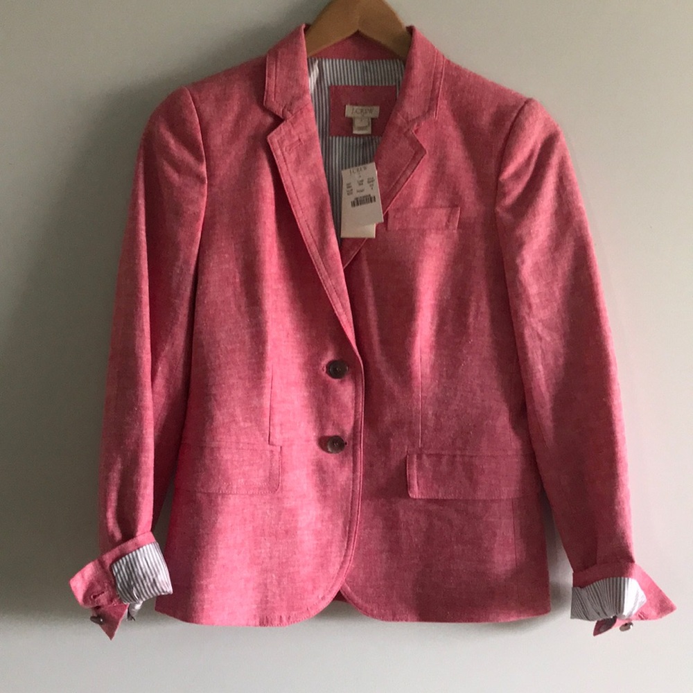 J. Crew Red Linen Blazer